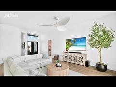 54-calowy minimalistyczny biały wentylator sufitowy o mocnym przepływie powietrza