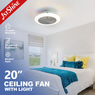 kupować Mini Safe 20 Inch Bladeless LED Ceiling Fan Flush Mount Z RGB Light DC Motorem produkcja online