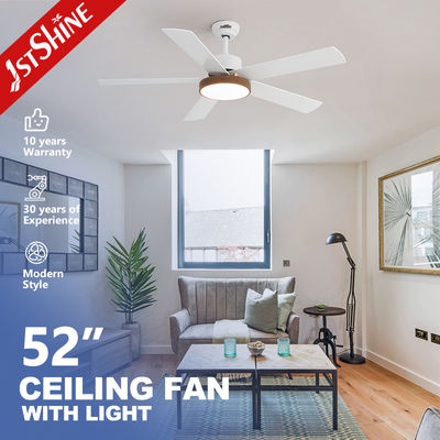 kupować LED Smart Ceiling Fan Light White Finish 5 MDF Blade Wysoka prędkość produkcja online