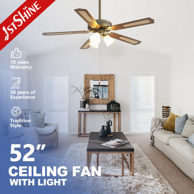 kupować Wentylator sufitowy 1stshine Cooling z 3 światłami, 52 cale, pilot zdalnego sterowania, silnik AC, 5 łopatek MDF, 2- produkcja online