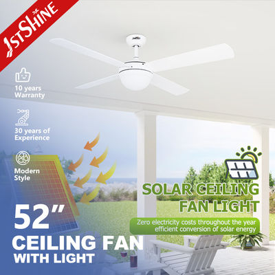 kupować LED Solar Ceiling Fan Energooszczędny Dc Motor 6 Prędkości Biały Mdf Blade produkcja online