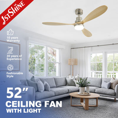 kupować OEM 110v Solid Wood Smart Ceiling Fan Zmieniający kolor LED Light AC Motor produkcja online