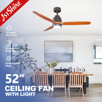 kupować Remote Control 52 Inch Solid Wood LED Ceiling Fan with Light and Decorative LED Design produkcja online