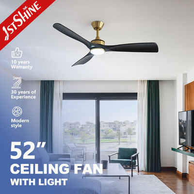 kupować 52-calowy nowoczesny wentylator LED z silnikiem DC, czarne ostrza ABS produkcja online