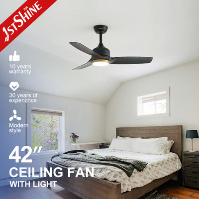 kupować 42-Inch Modern Matte Black DC Ceiling Fan With LED Light For Bedroom produkcja online