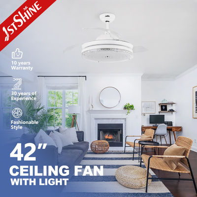 Standard Wind 42-inch Retractable LED Ceiling Fan for Home Office and Space Saving