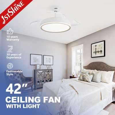 Contemporary Design 6 Speed LED Ceiling Fan with Hidden Blades 42 Inch Space Saver