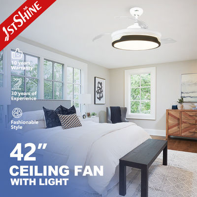 220V 3 Plastic Blades DC Motor Retractable Ceiling Fan With Side Light