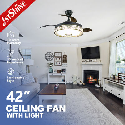 42-calowy wielofunkcyjny wentylator sufitowy LED z głośnikiem Hifi i światłem RGB