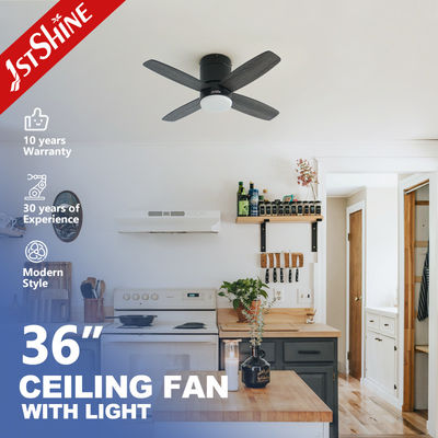 1stshine LED Fener sufitowy ze światłem Małe 36-calowe płynne montowane odwracalne ostrze MDF