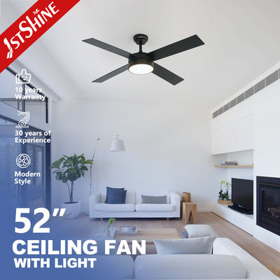 4* MDF Blades Dekoracyjny wentylator sufitowy LED Czarne wykończenie DC Motor Oszczędność energii
