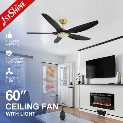 Luksusowy wentylator sufitowy Villa Black Gold z oświetleniem LED 230V 6 prędkości