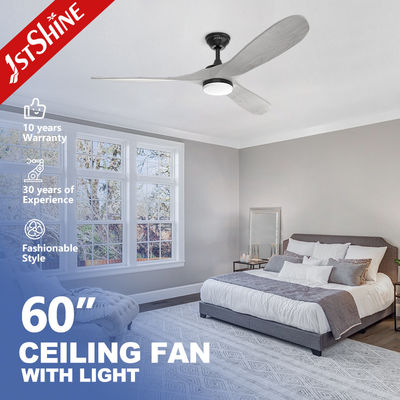 110-240V/50Hz-60Hz Wooden Blades Dimmable Ceiling Fan with Remote Control and LED Light