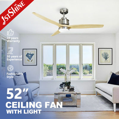 1stshine 52 cale 132cm Nowoczesny wentylator sufitowy z drewnianymi łopatkami i światłem LED, energooszczędny DC