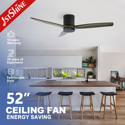 Nowoczesny design wentylatora sufitowego LED 1stshine z łopatkami z litego drewna, montaż natynkowy 2 w 1