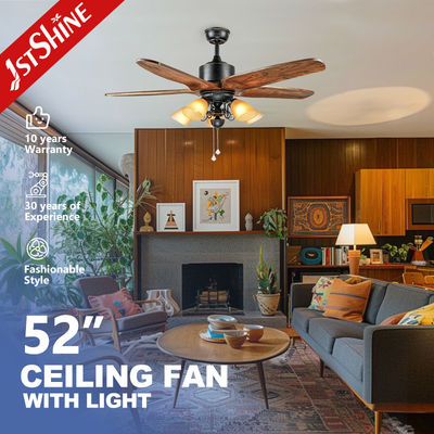 Dobra cena Wentylator sufitowy OEM z 5 drewnianymi łopatkami i przełącznikiem oszczędzania energii w Internecie