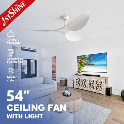 Dobra cena 54 Inch White ABS Ceiling Fan Without Light with DC Motor for Large Airflow in Contemporary Design W Internecie